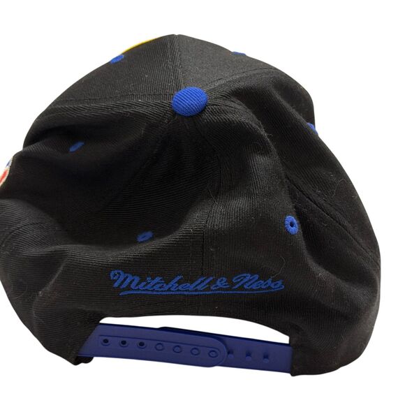 Mitchell & Ness NBA Golden State Warriors Cap Hat Black Royal Blue OS bv - Picture 5 of 8
